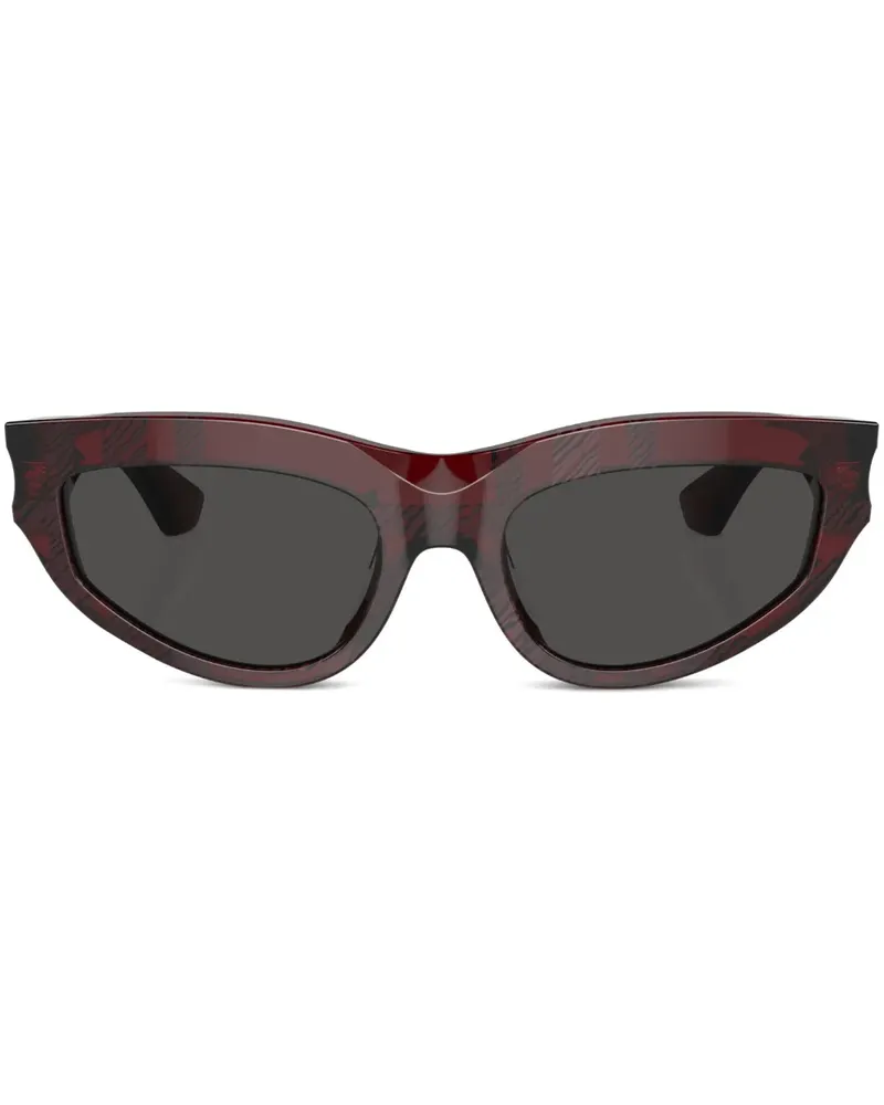 Burberry Karierte Sonnenbrille mit Cat-Eye-Gestell - Rot Rot