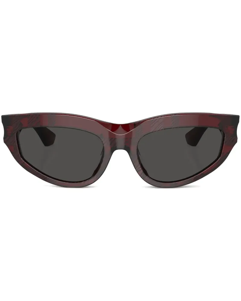 Burberry Karierte Sonnenbrille mit Cat-Eye-Gestell - Rot Rot