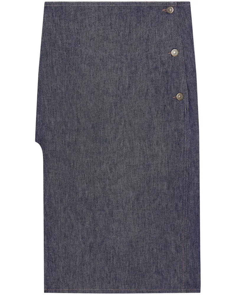 Courrèges Gerader Jeansrock - Grau Grau