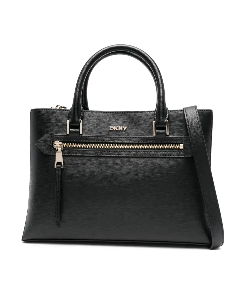 DKNY Kleine Handtasche mit Logo-Schild - Schwarz Schwarz