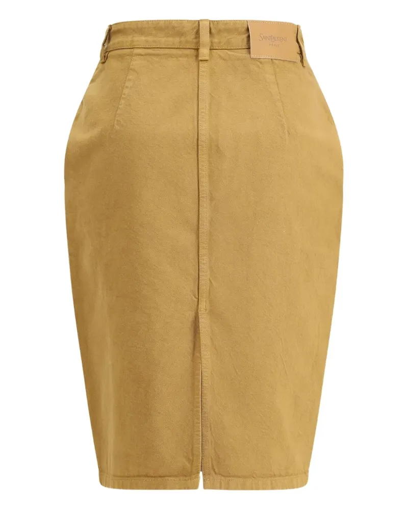 Saint Laurent Midirock mit Schlitz hinten - Gelb Gelb