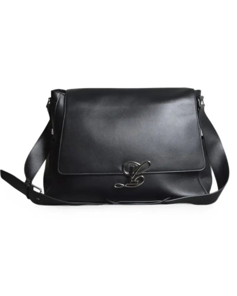 Luar Luna logo-plaque foldover shoulder bag - Schwarz Schwarz
