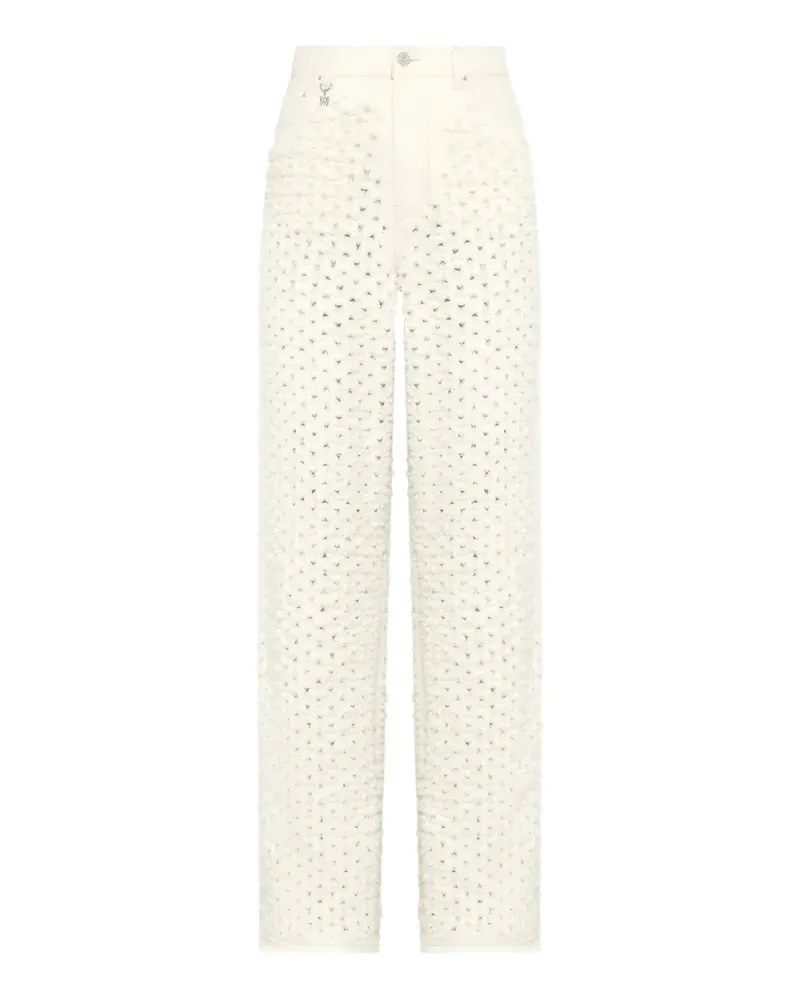 Amiri Weite Jeans mit Laser-Cuts - Nude Nude