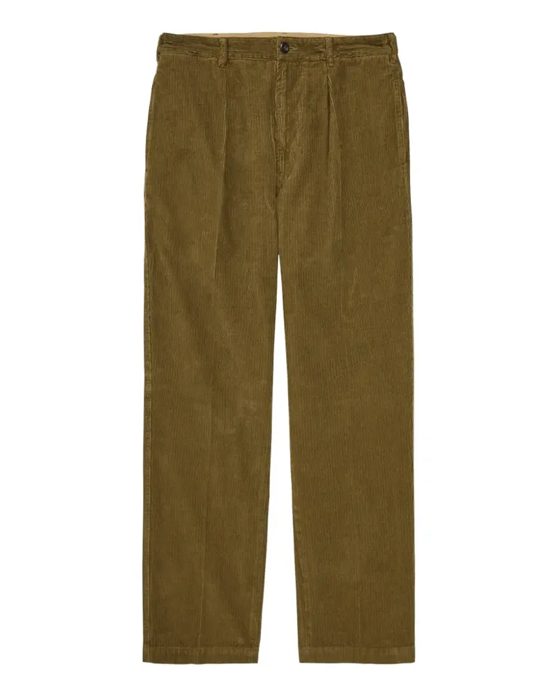 Drake's pleated corduroy trousers - Grün Grün