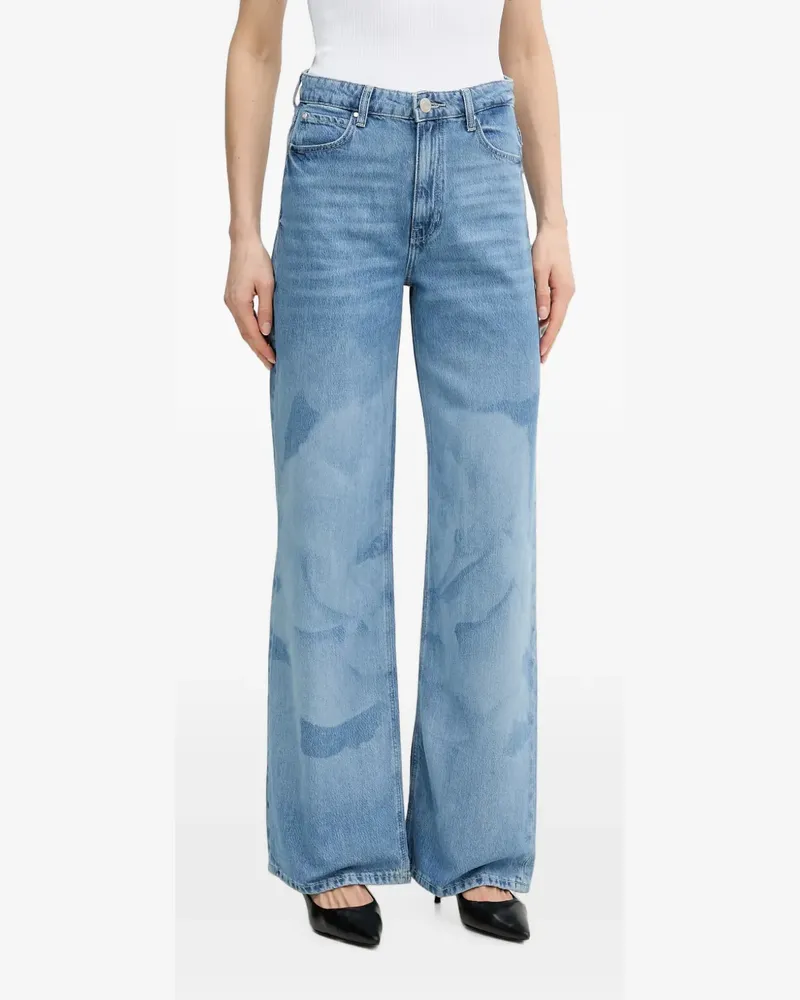Guess laser-print wide-leg jeans - Blau Blau