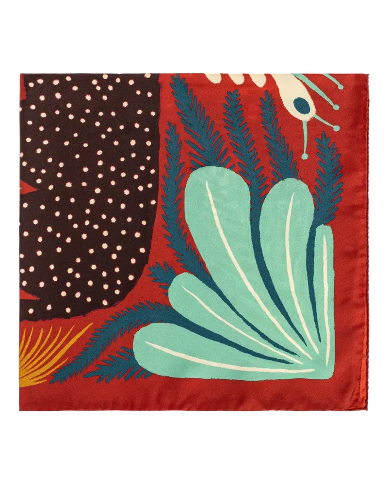 Etro x Tabby Booth floral-print silk scarf - Rot Rot