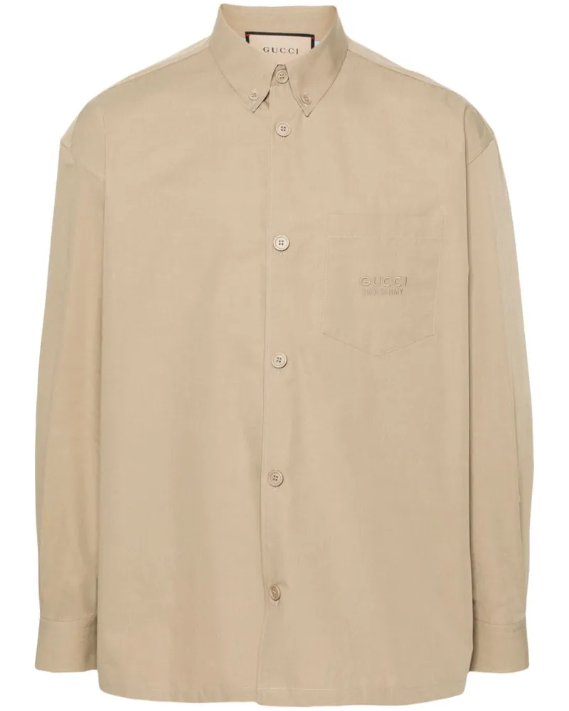 Gucci Hemd mit Logo-Stickerei - Nude Nude