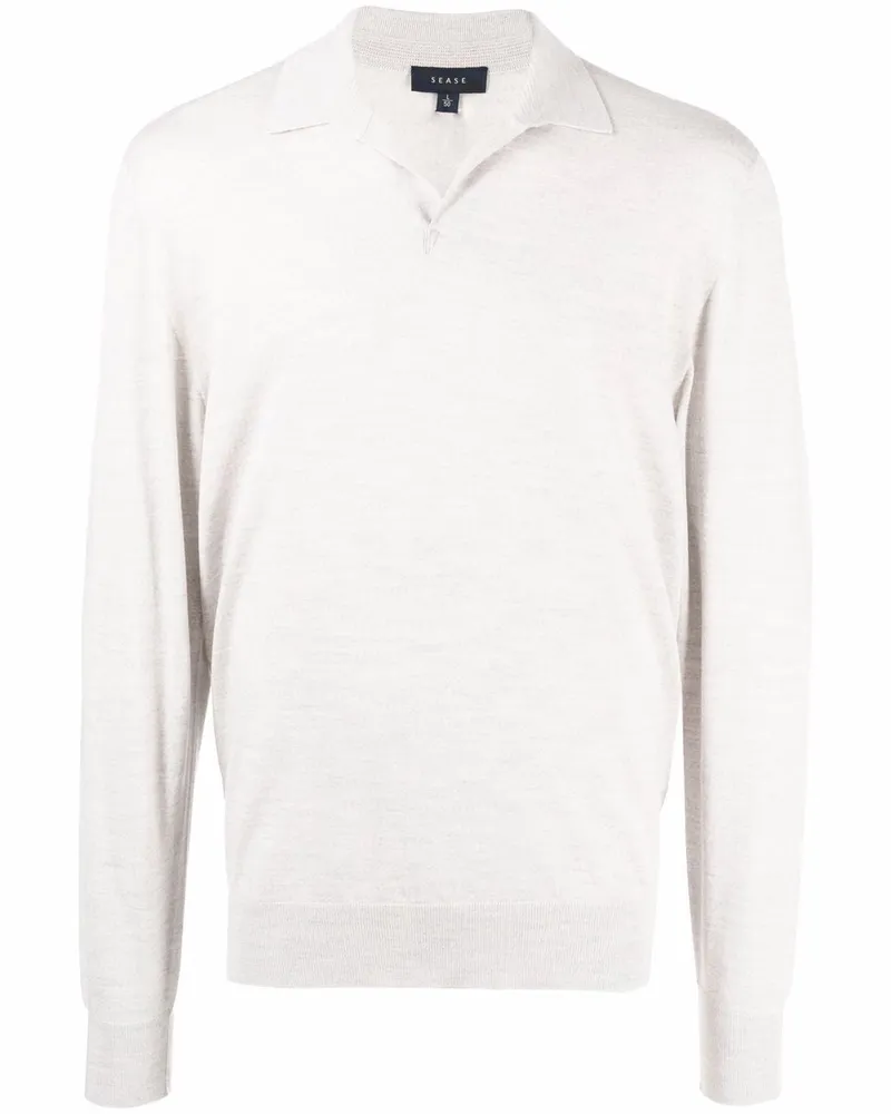 SEASE Pullover mit Poloshirtkragen Grau