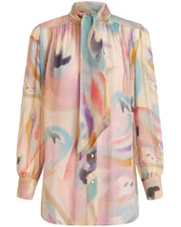 Etro Schluppenbluse mit Malerei-Print Nude