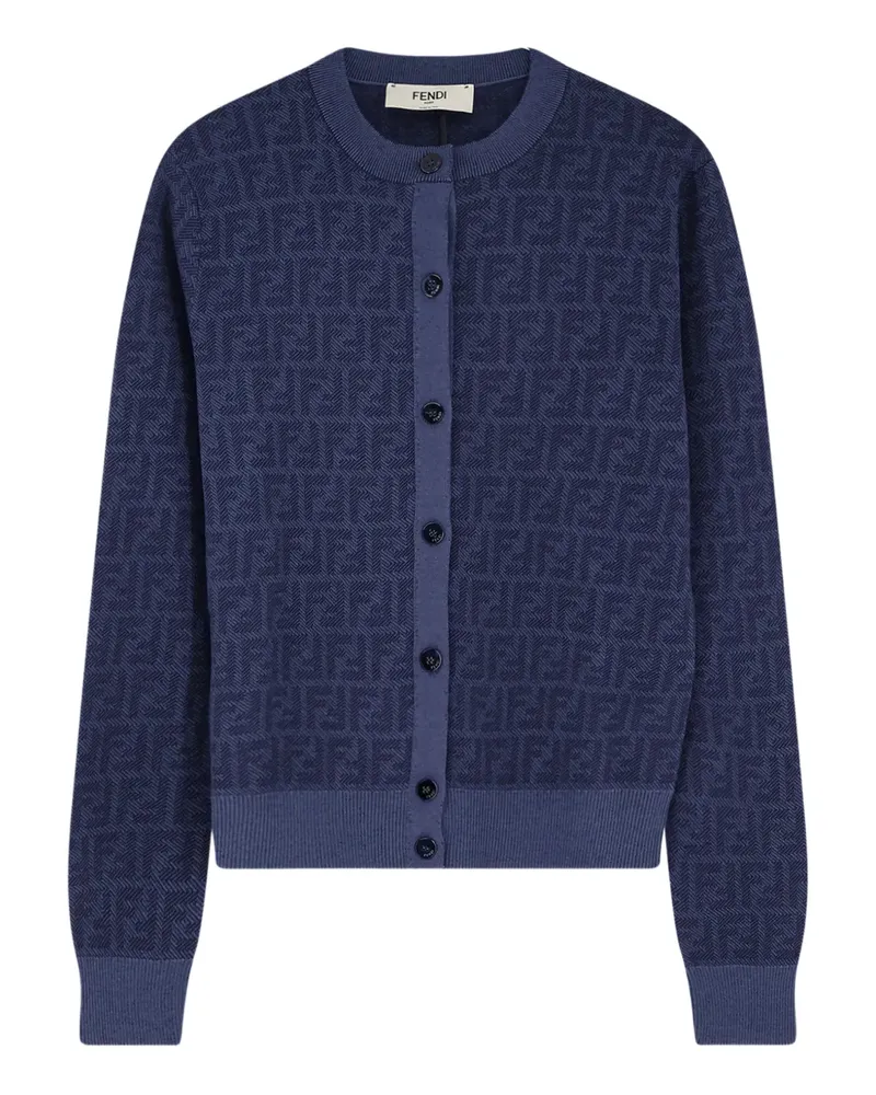 Fendi FF-pattern buttoned cardigan - Blau Blau