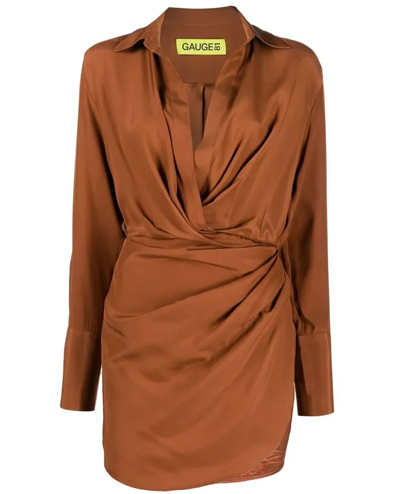 GAUGE81 Asymmetrisches Naha Minikleid - Braun Braun
