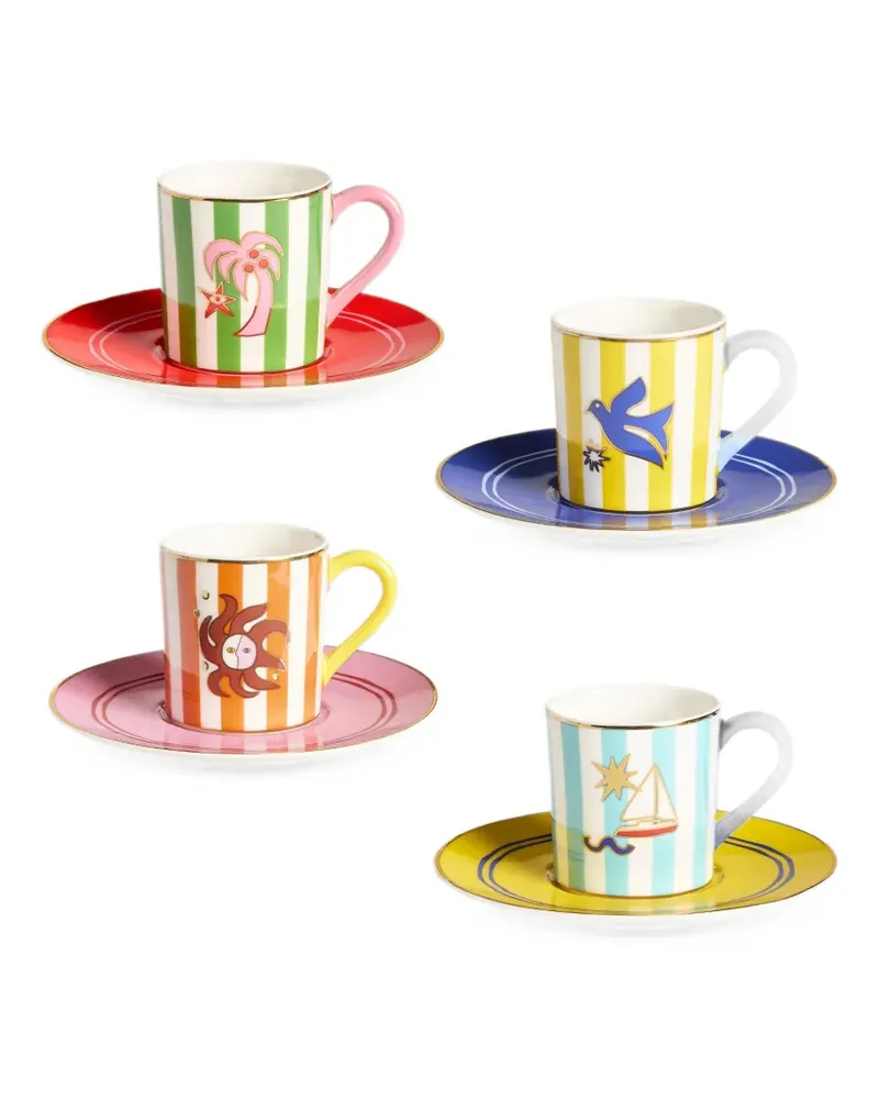 Jonathan Adler Playa espresso cups (set of four) - Orange Orange