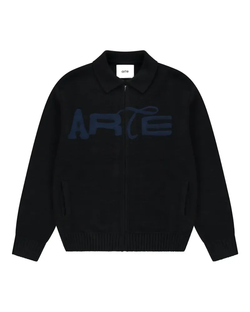 Arte Antwerp Cardigan mit Logo-Stickerei - Schwarz Schwarz