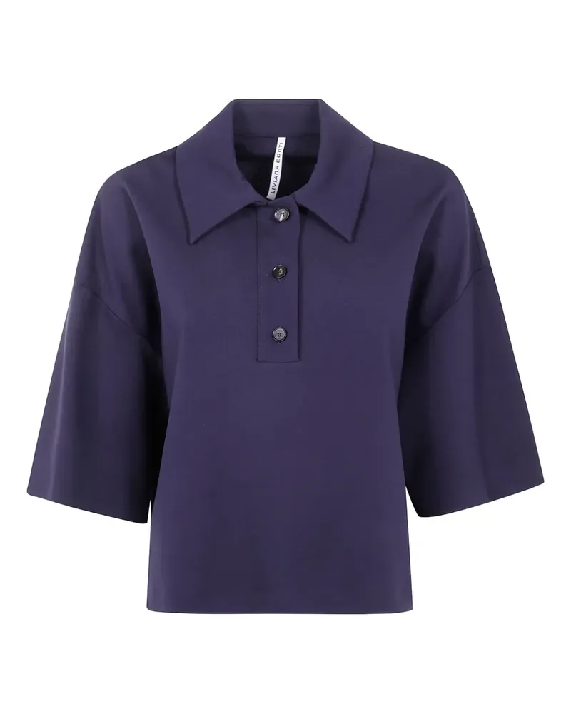 Liviana Conti Poloshirt mit halblangen Ärmeln - Blau Blau