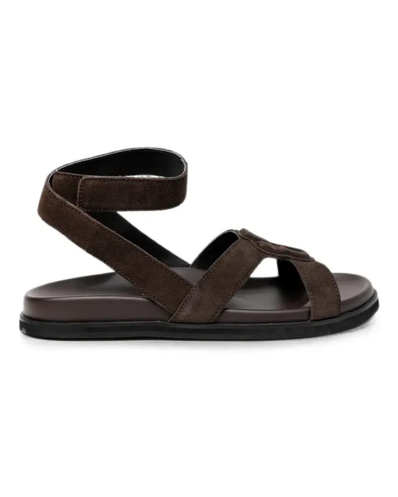 HUGO BOSS logo-patch touch-strap sandals - Braun Braun