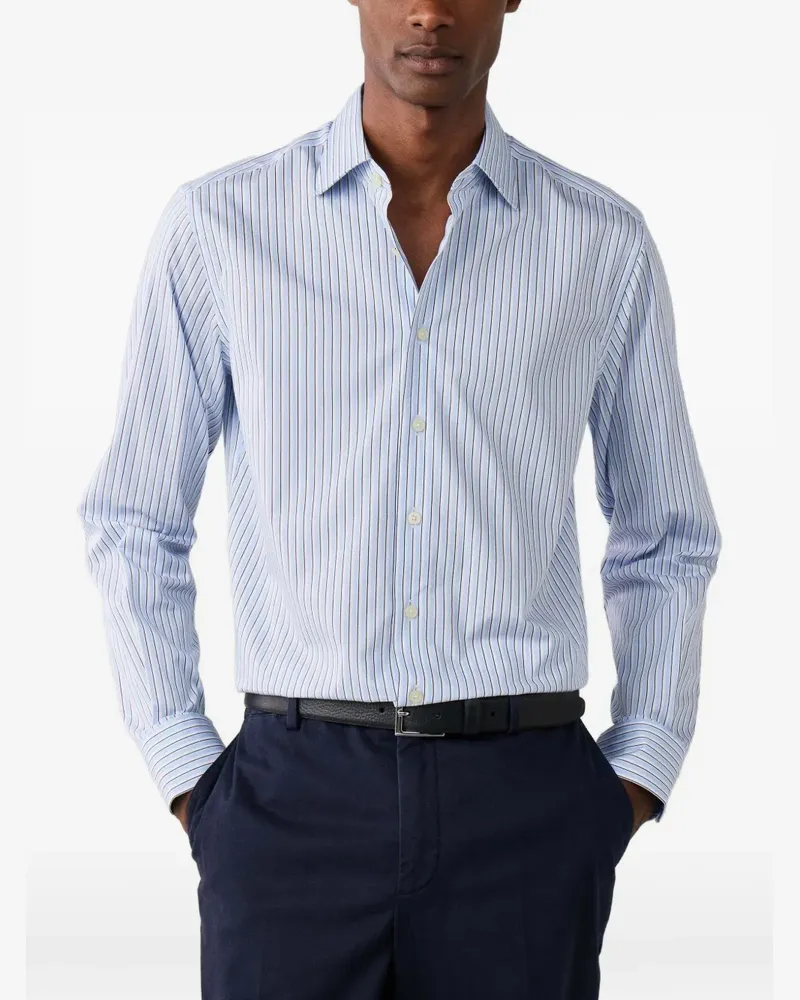 Hackett Gestreiftes Hemd - Blau Blau