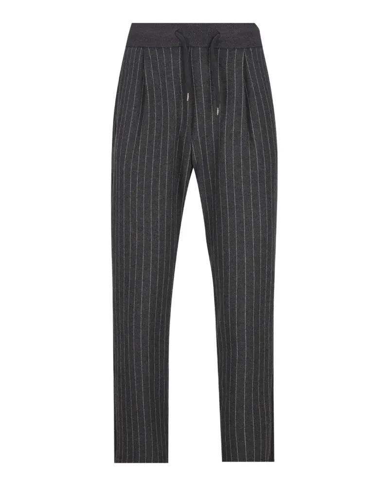 Herno pinstripe-pattern drawstring trousers - Grau Grau