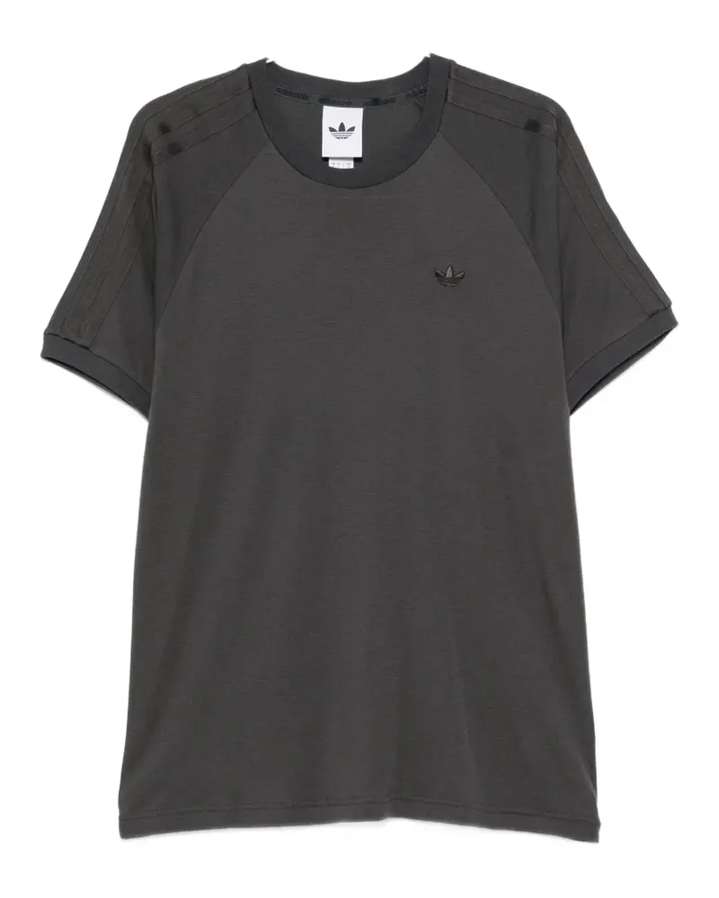 adidas raglan-sleeve logo-patch T-shirt - Grau Grau