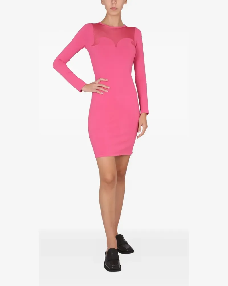 Moschino mesh-panel mini dress - Rosa Rosa