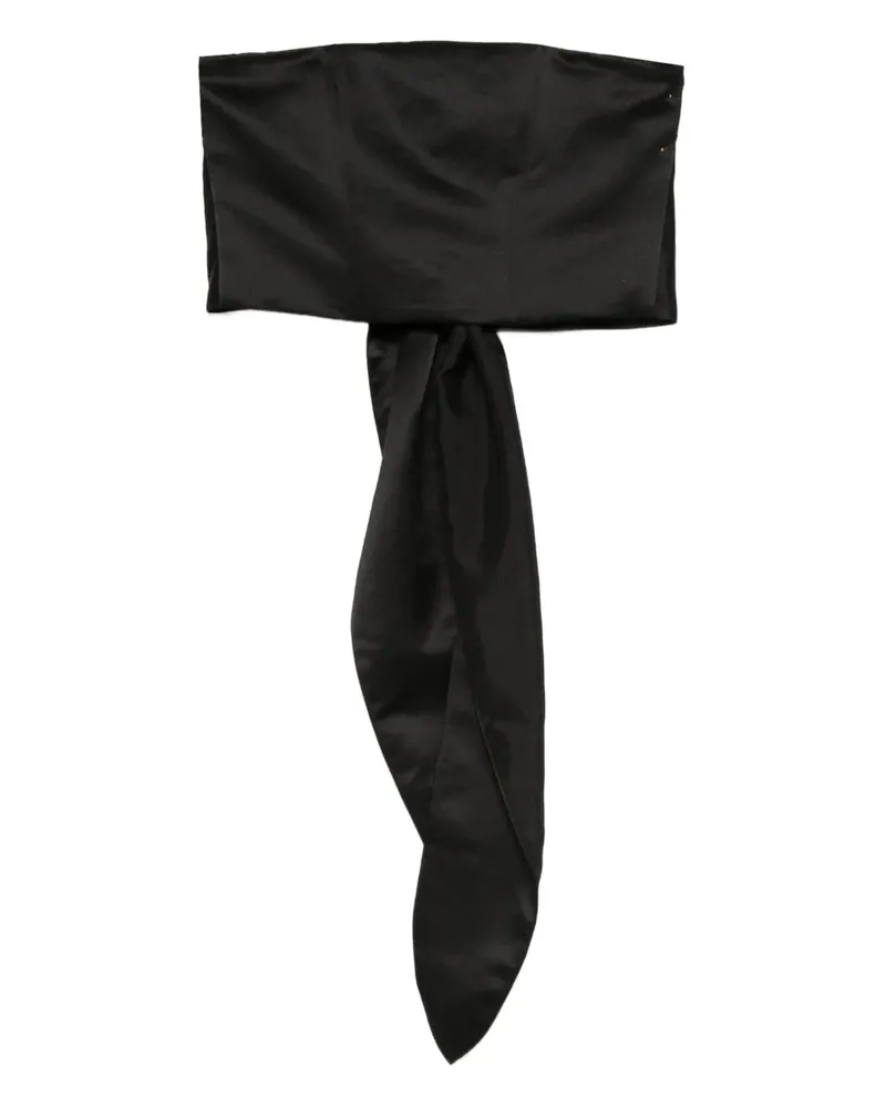 forte_forte Bandeau-Top mit Schleifenverschluss - Schwarz Schwarz