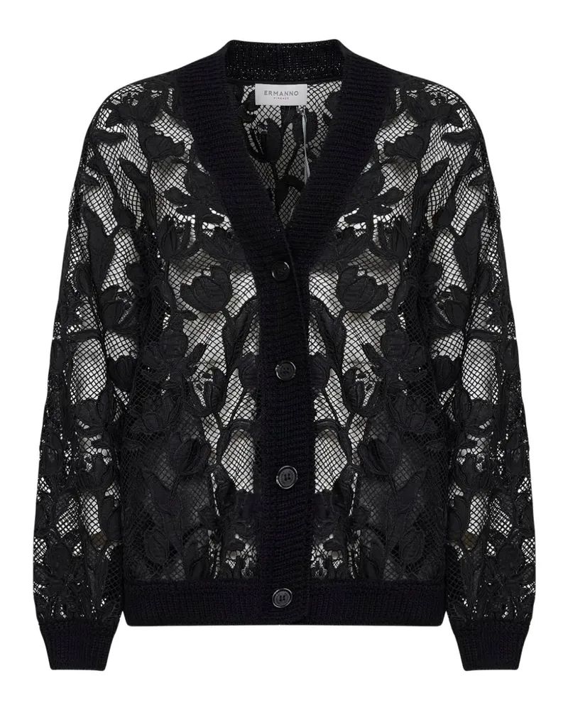 Ermanno Scervino floral-motif cardigan - Schwarz Schwarz