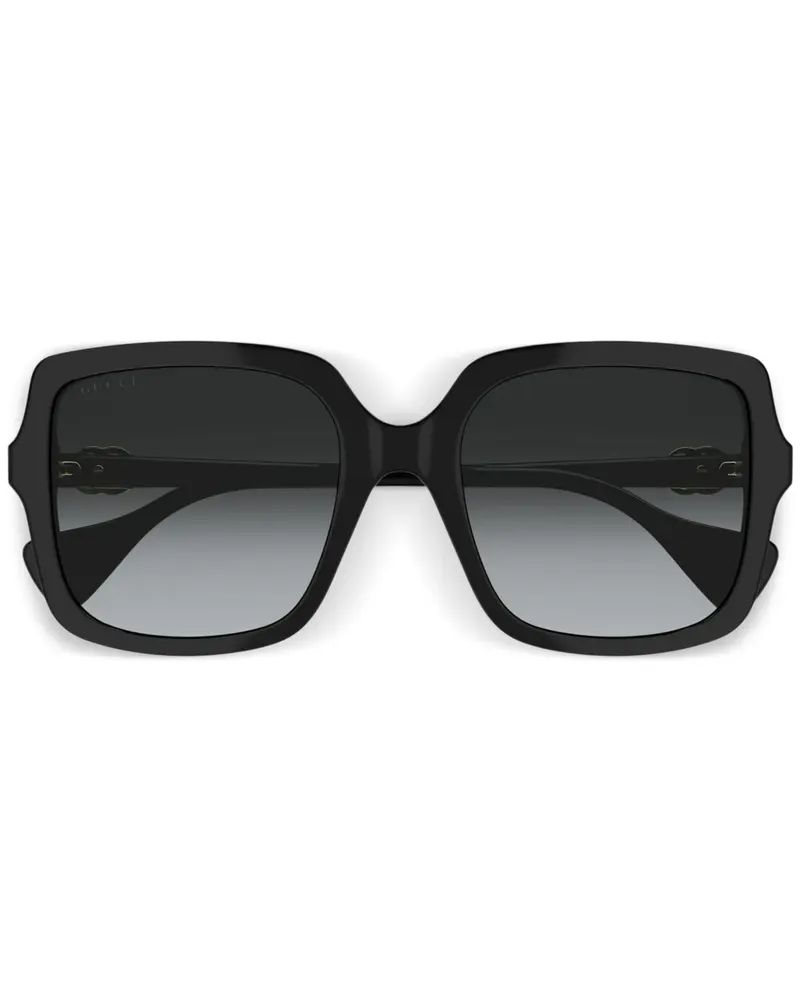 Gucci Sonnenbrille mit eckigem Gestell - Schwarz Schwarz