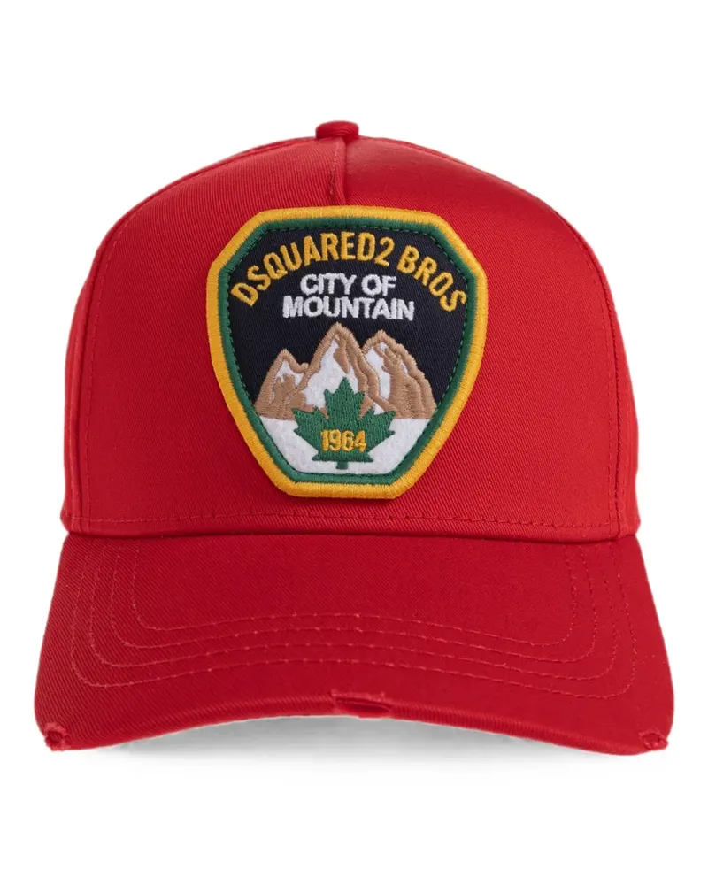 Dsquared2 logo-patch distressed baseball cap - Rot Rot