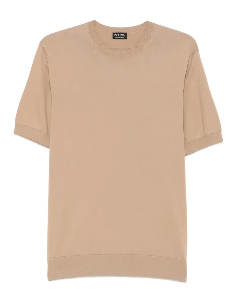 Ermenegildo Zegna fine-knit cotton T-shirt - Nude Nude