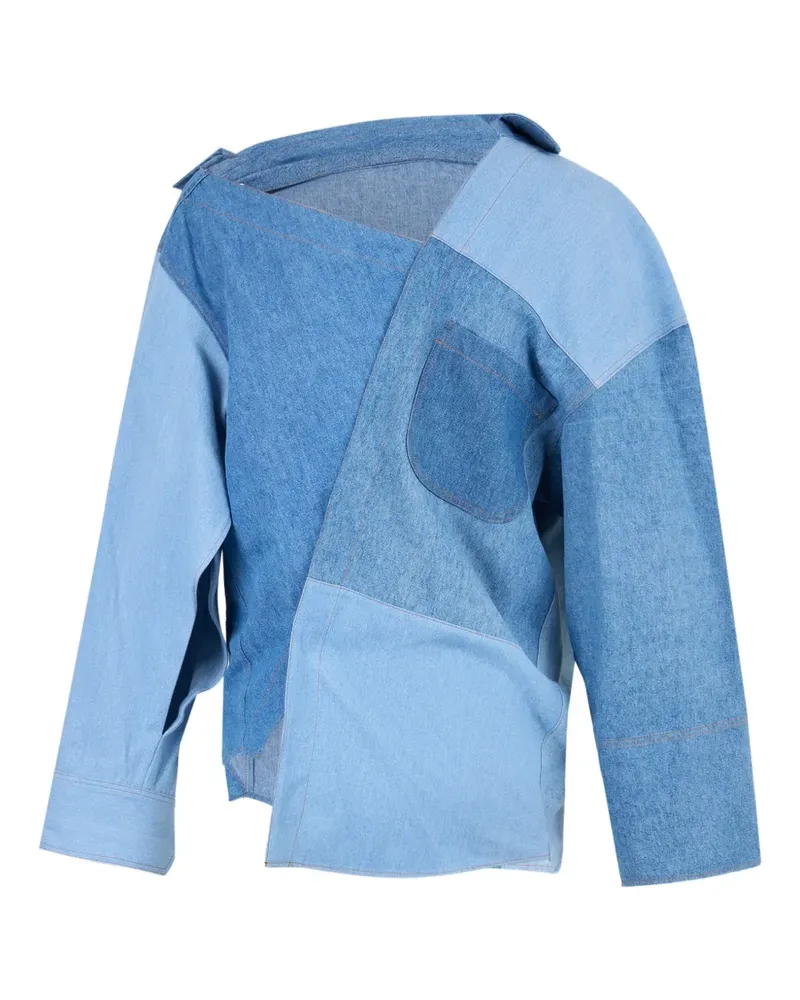 A.W.A.K.E. Jeansoberteil im Patchwork-Look - Blau Blau