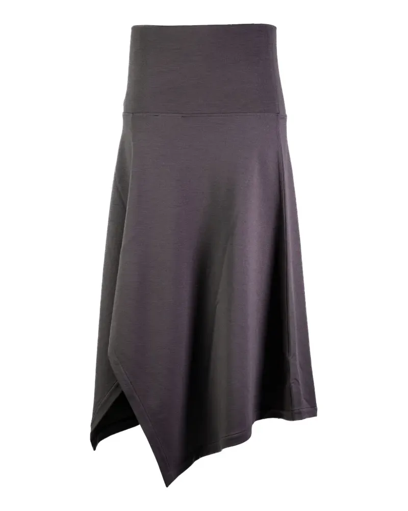 Christophe Lemaire asymmetric-hem high-waisted midi skirt - Grau Grau