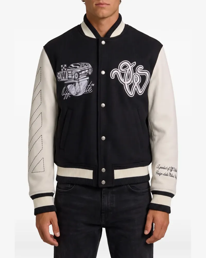 OFF-WHITE Cat Off College Jacke mit Stickerei - Schwarz Schwarz