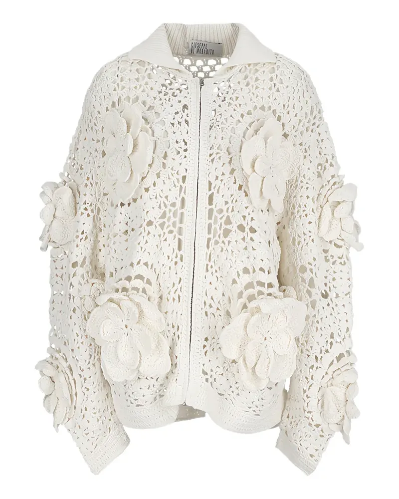 Giuseppe di Morabito floral-appliqué cardigan - Nude Nude
