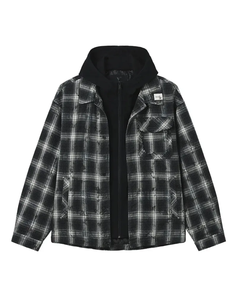 FIVE CM Karierte Kapuzenjacke - Schwarz Schwarz