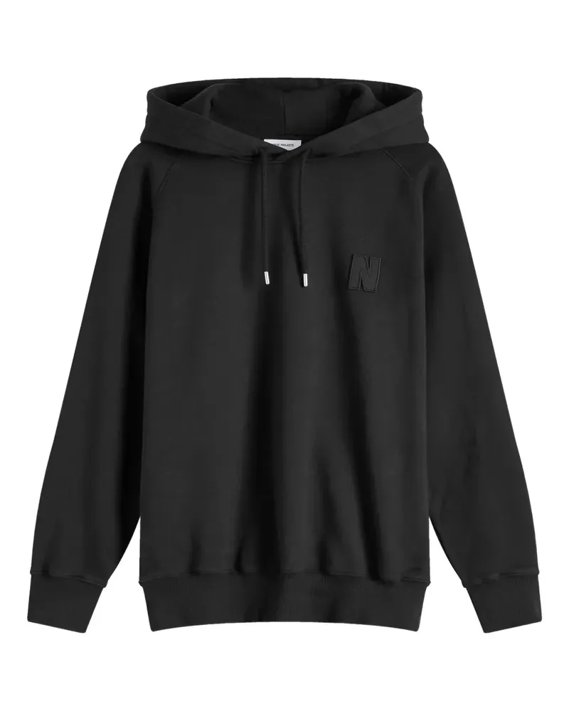 Norse Projects Hoodie mit Logo-Patch - Schwarz Schwarz