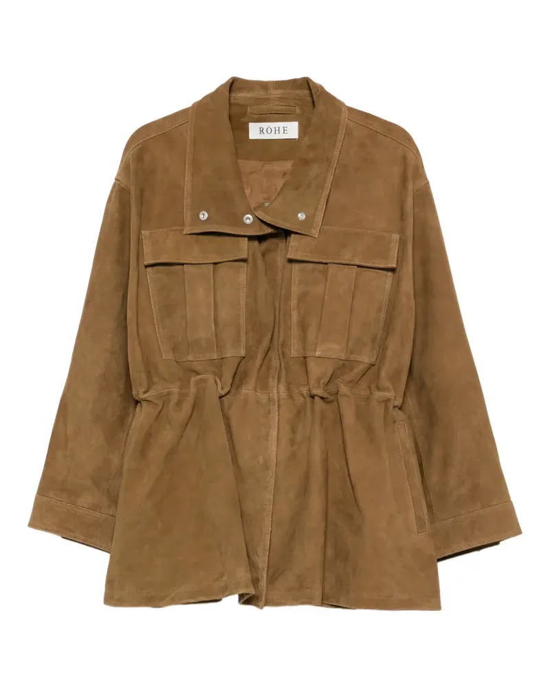 Róhe drawstring-waist high-neck jacket - Braun Braun