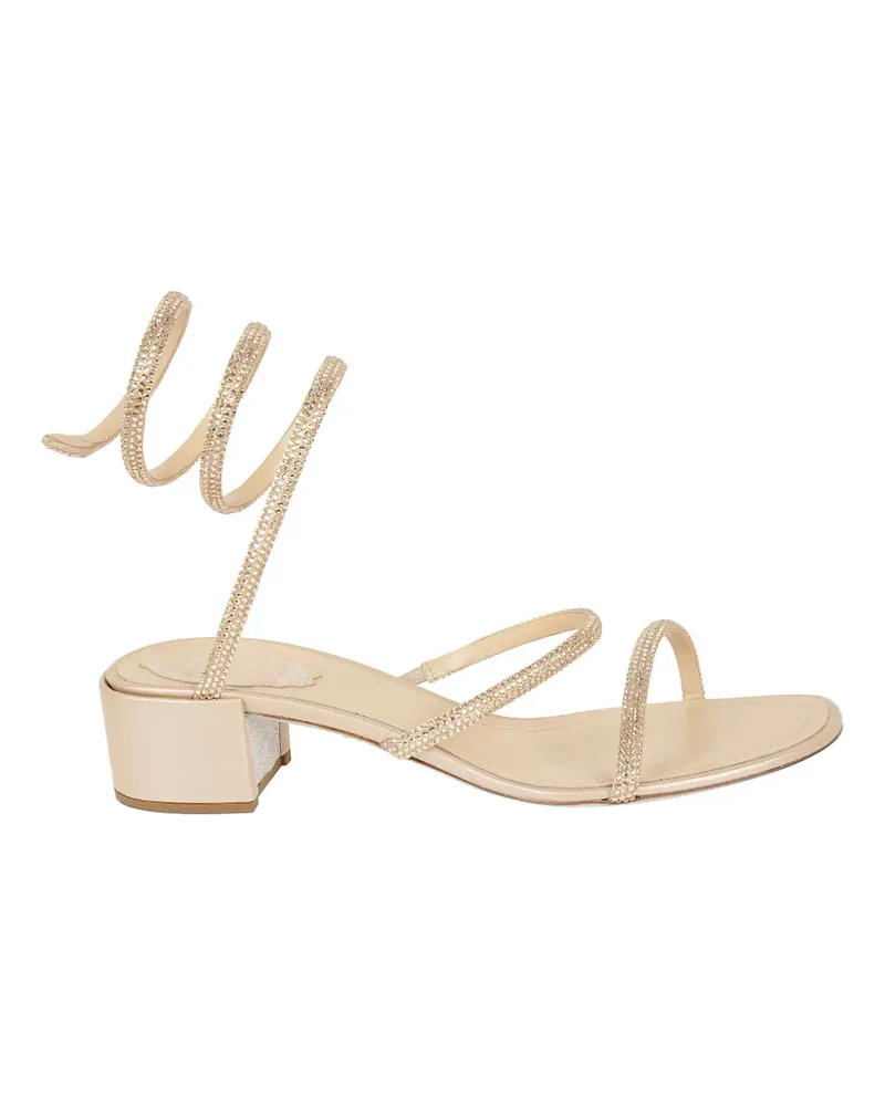 René Caovilla Cleo crystal-embellished sandals - Nude Nude