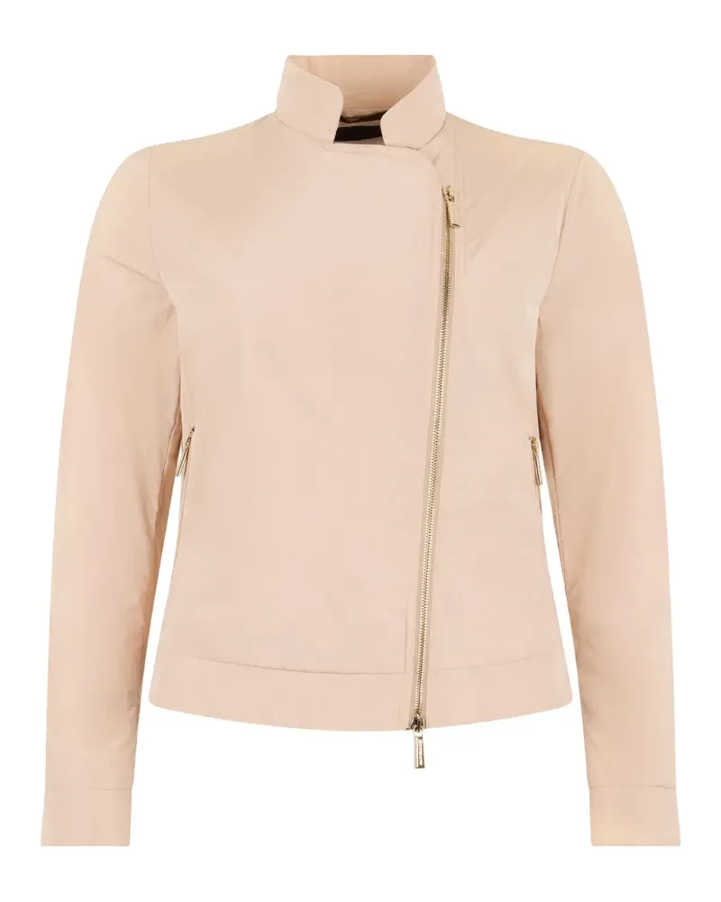 MOORER Hedy-P high-neck off-centre-zip jacket - Rosa Rosa