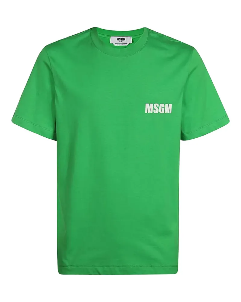 MSGM T-Shirt mit Logo-Print - Grün Grün