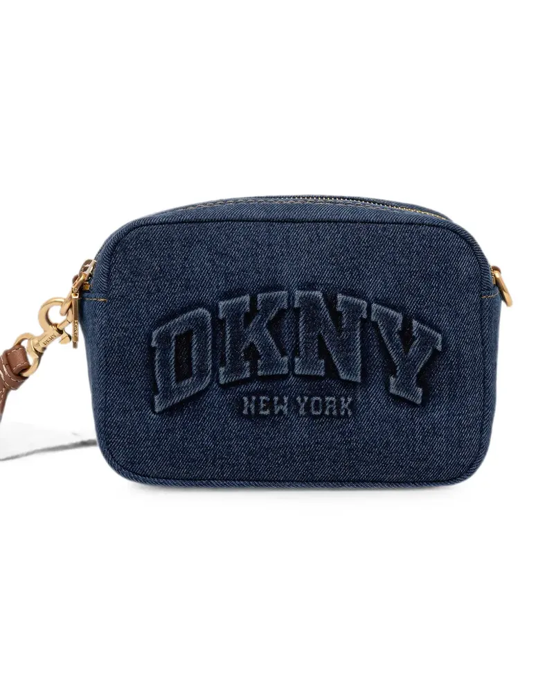 DKNY logo-embroidered denim mini bag - Blau Blau