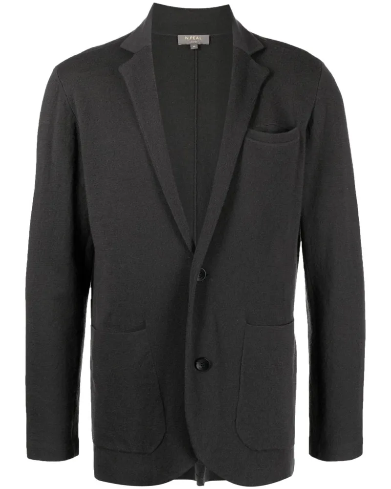 N.Peal Fein gestrickte Jacke mit V-Ausschnitt - Grau Grau