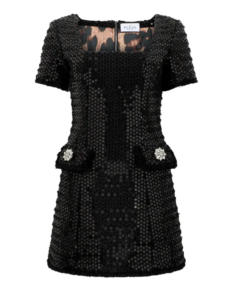 Philipp Plein Minikleid mit Pailletten - Schwarz Schwarz