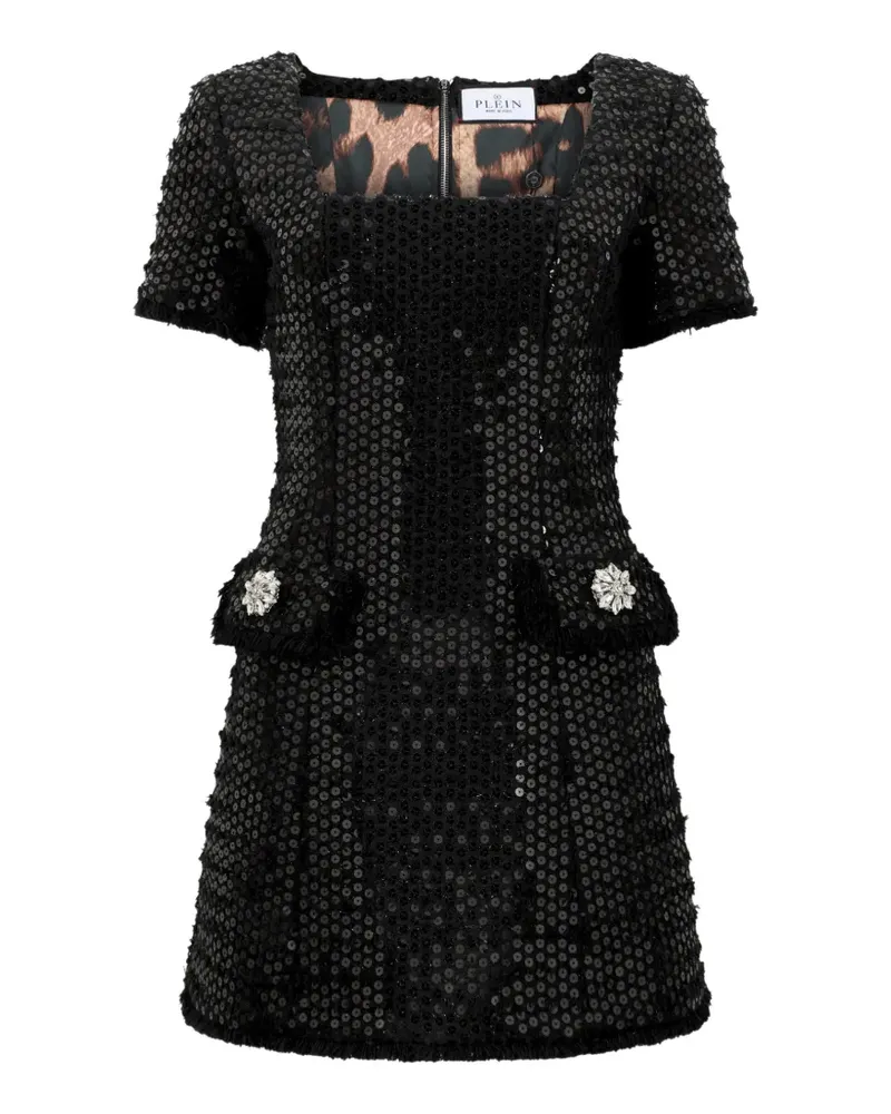 Philipp Plein Minikleid mit Pailletten - Schwarz Schwarz