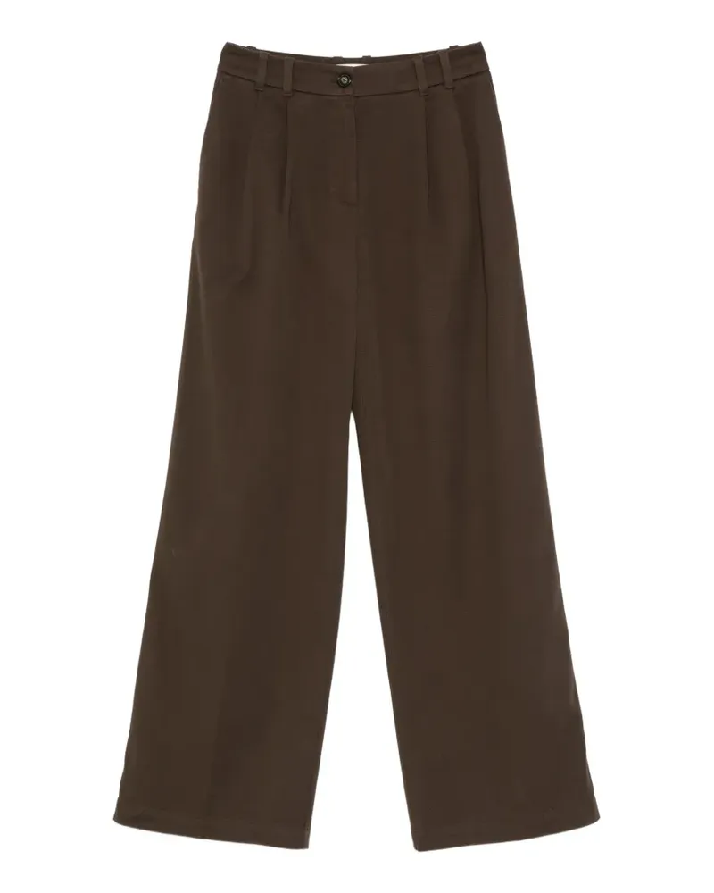 Marc O'Polo pleated wide-leg trousers - Braun Braun