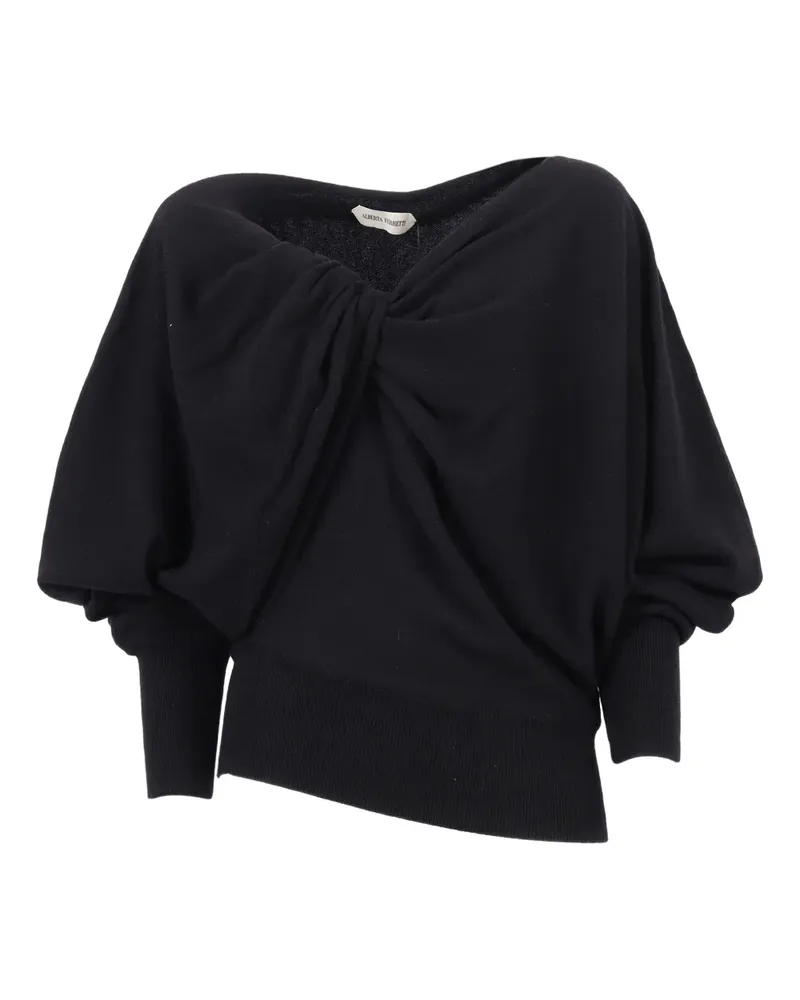 Alberta Ferretti Asymmetrisches Top mit Drapierung - Schwarz Schwarz