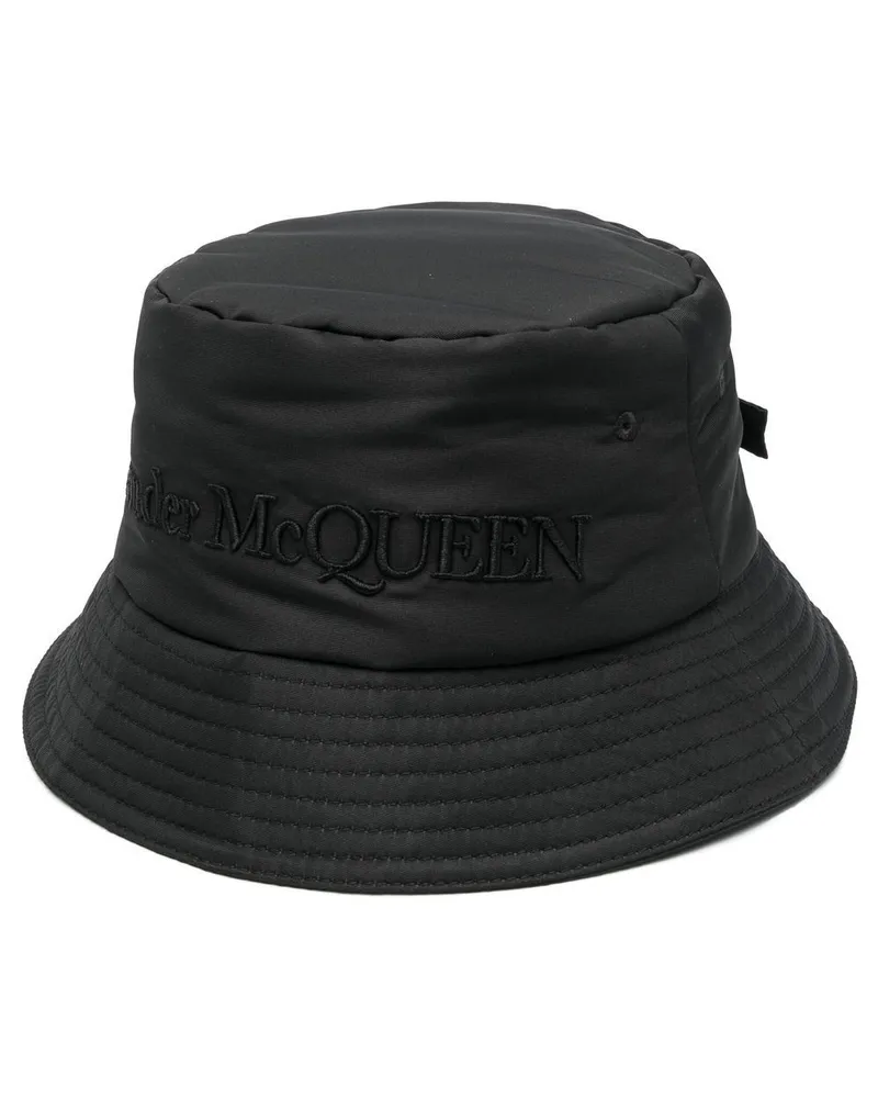 Alexander McQueen Fischerhut mit Logo-Stickerei - Schwarz Schwarz