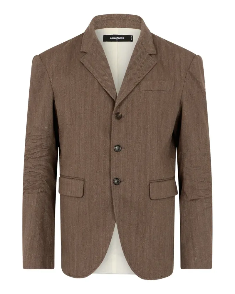 Dsquared2 Tweed2 Osaka Jacke in Knitteroptik - Braun Braun