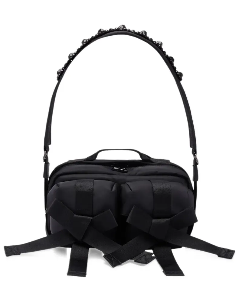Simone Rocha beaded bow-detail tote bag - Schwarz Schwarz