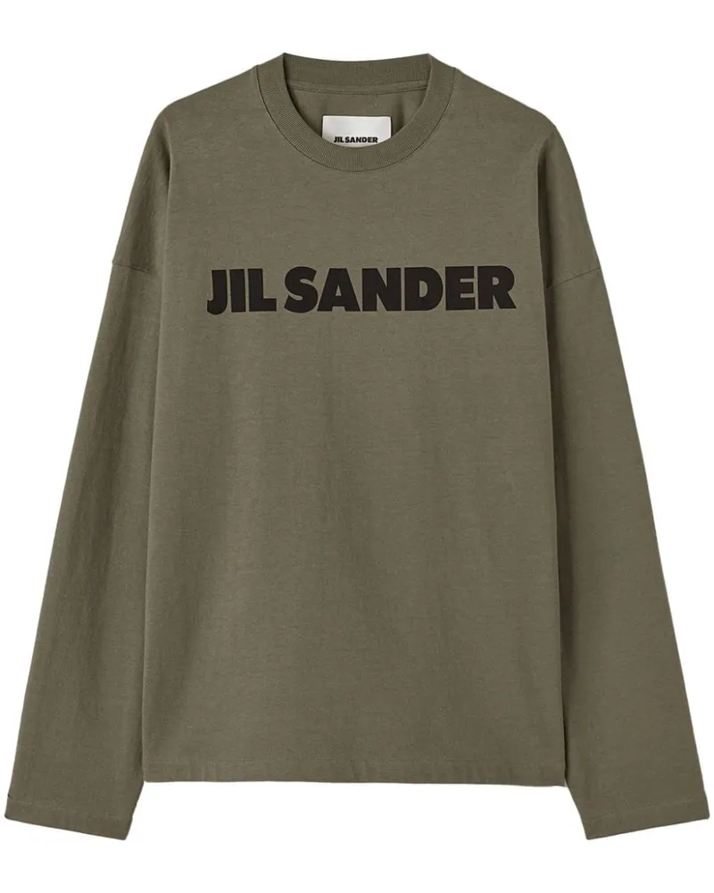 Jil Sander T-Shirt mit Logo-Print - Grün Grün
