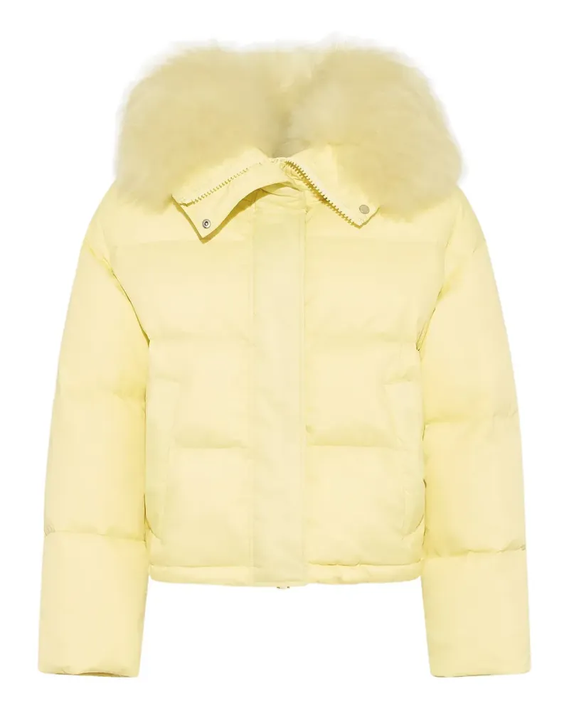 Yves Salomon shearling-trim down jacket - Gelb Gelb