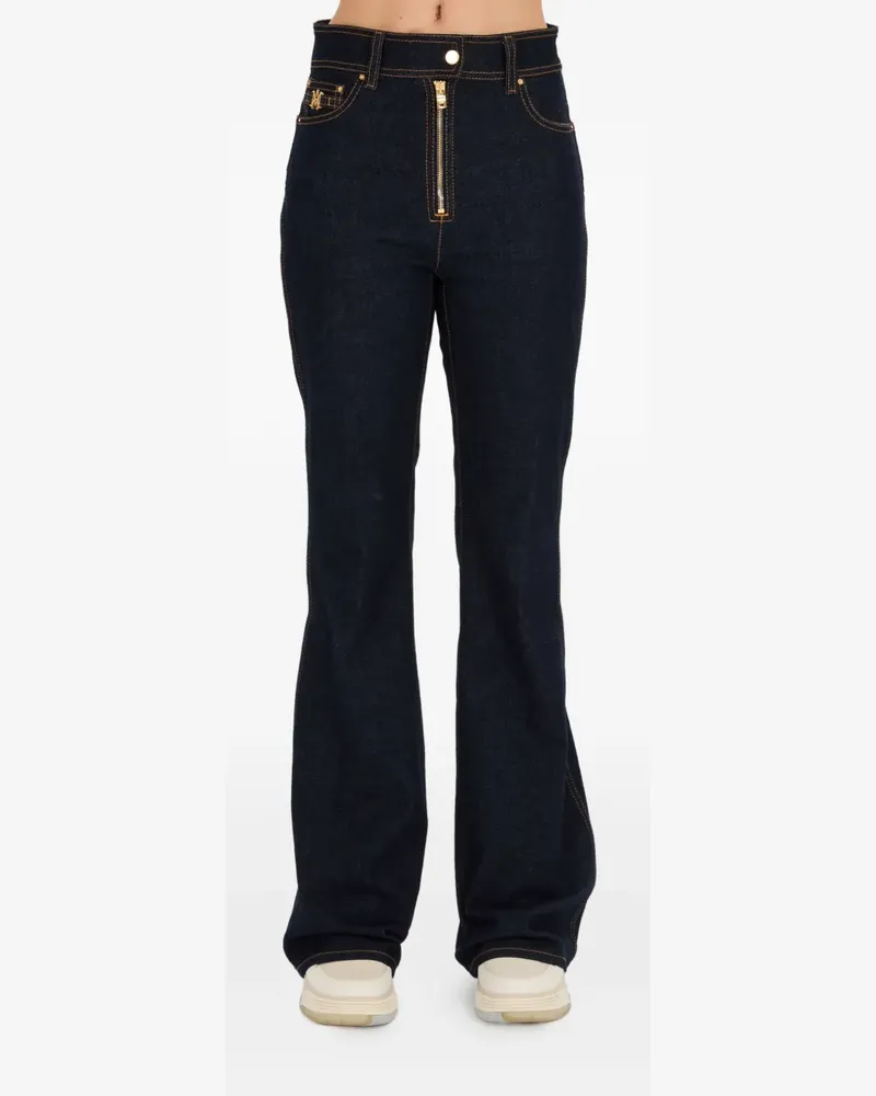 Amiri gold-zip flared jeans - Blau Blau